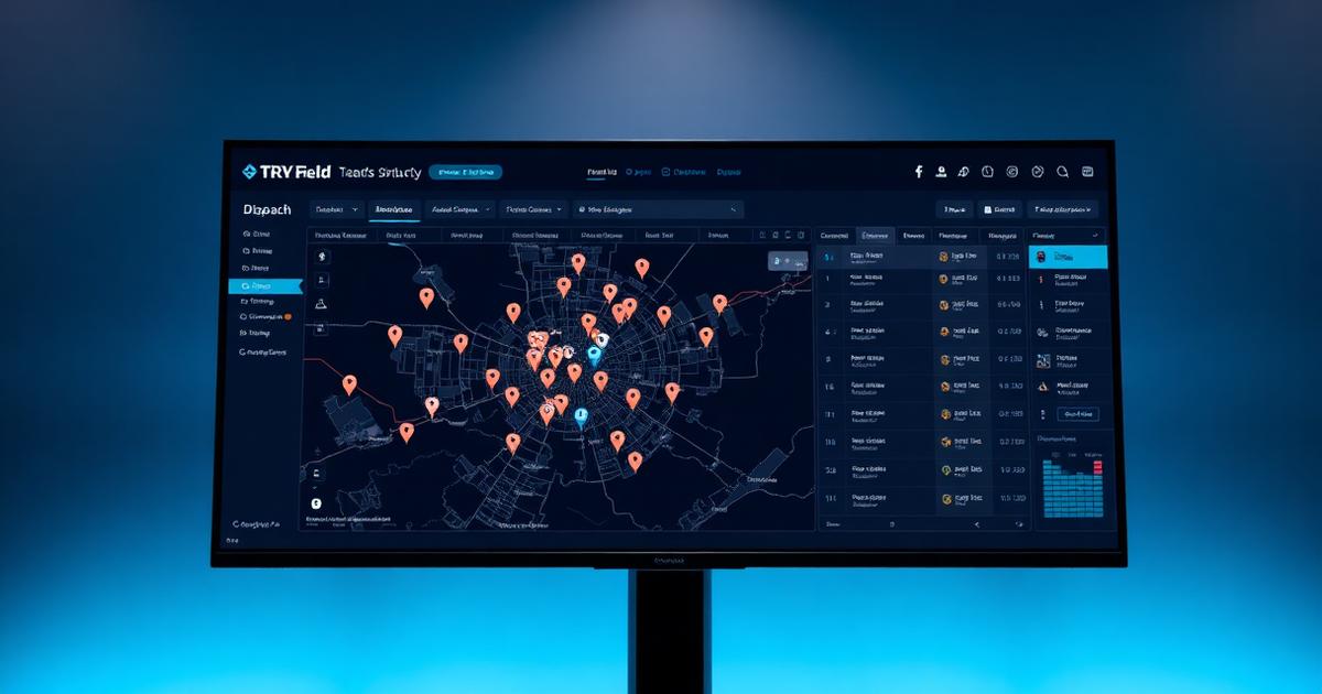 Field team dispatch board with job pins on a city map